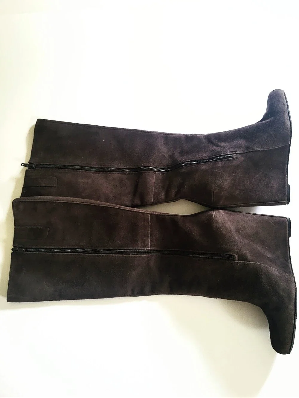 Nine West Soft Dark Esspresso Genuine Leather Suede Knee High Wedge Heel Boots 8